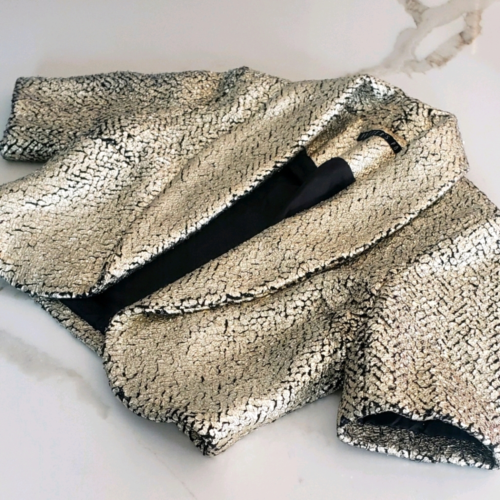 Cropped Gold Blazer